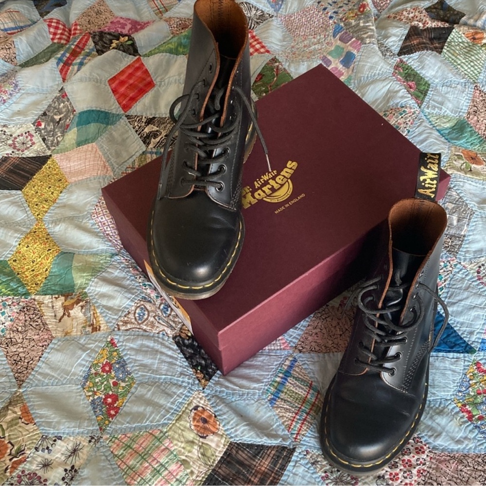 Dr. Martens Women's Black Leather Boot made in England - Picture 7 of 9